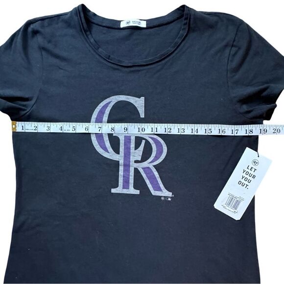 MLB Colorado Rockies Logo Flint Premier Frankie T-Shirt - Black Medium NWT - Picture 7 of 9